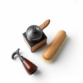 Cleaning brushes and air blower for coffee grinders